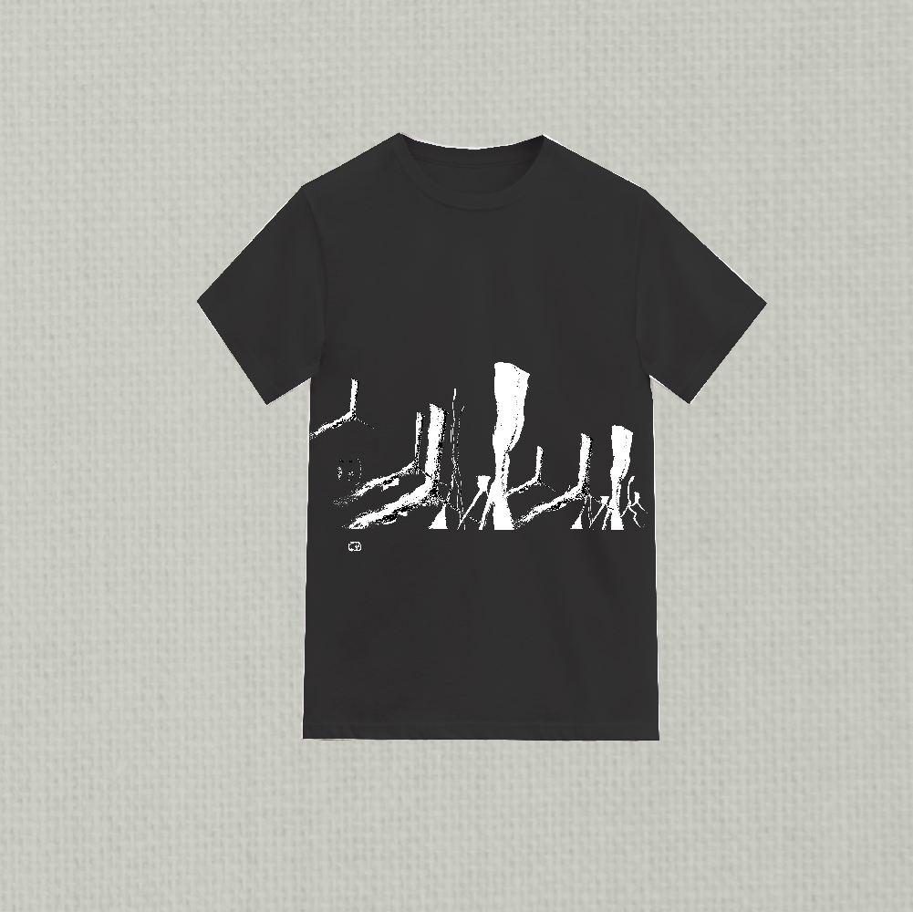 林夕筆風|全棉T-Shirt|人間|04|Black